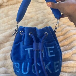 The Bucket Bag- Blue Velvet Bag